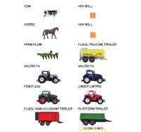 Farmárske vozidlo kovové 5 ks, 2 druhy